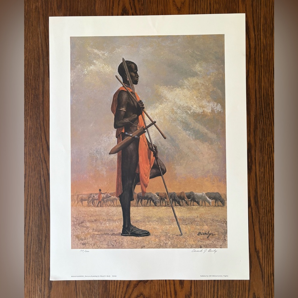 E. Bierly - Masai Warrior Art Print - Limited Edition